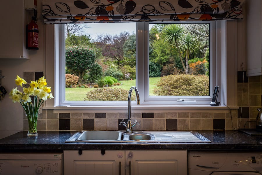 Holiday Home Kitchen looking out to back garden